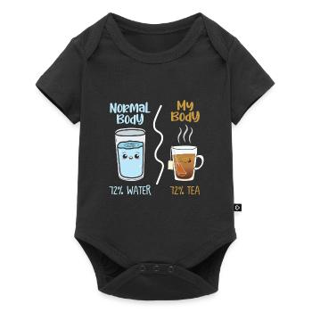 Idée cadeau eau et thé corps normal / mon corps - Body à manches courtes Premium Bébé - noir - Devant