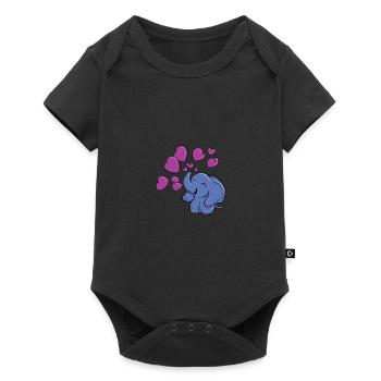 Aimer l’éléphant - Body à manches courtes Premium Bébé - noir - Devant