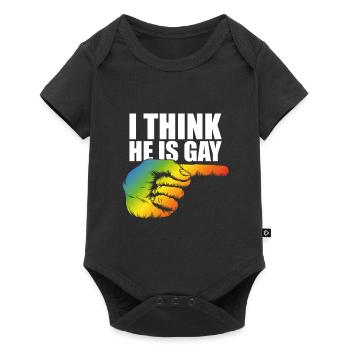 I think he's gay - Baby Premium short-sleeve bodysuit - black - Front