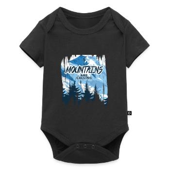 Call the mountains - Baby Premium short-sleeve bodysuit - black - Front