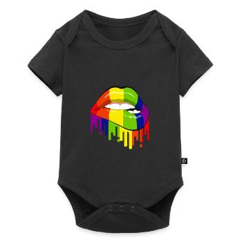 Rainbow mouth - Baby Premium short-sleeve bodysuit - black - Front