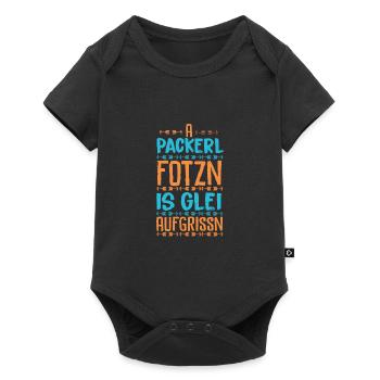 Bayrischer Spruch - Baby Premium Kurzarmbody - Schwarz - Vorne