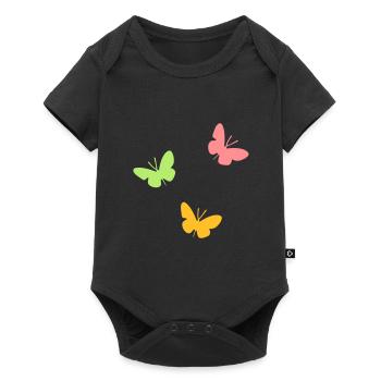 ★ design colors changeable ★ Three butterflies - Baby Premium short-sleeve bodysuit - black - Front