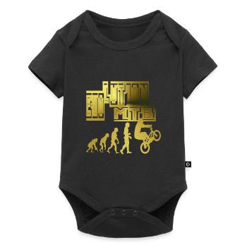 Evolution MTB, Mountainbike, Trial Bike Fahrer - Baby Premium Kurzarmbody - Schwarz - Vorne