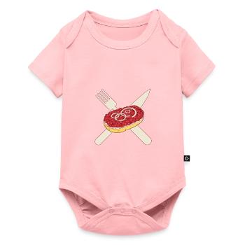 Mettbrötchen - oignons et viande hachée crue Mett - Body à manches courtes Premium Bébé - rose - Devant
