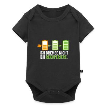 Elektroauto Elektromobilität E Auto Rekuperieren - Baby Premium Kurzarmbody - Schwarz - Vorne