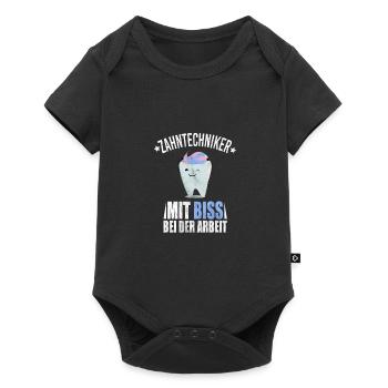 Zahntechniker Zahnarzthelfer Biss Zahnarztpraxis - Baby Premium Kurzarmbody - Schwarz - Vorne