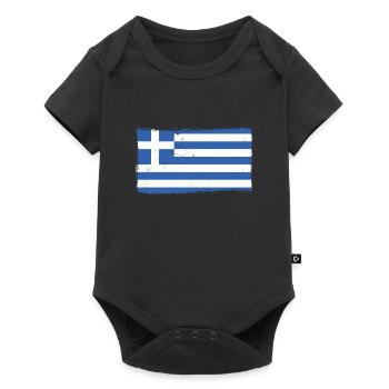 Grèce Drapeau Grec - Body à manches courtes Premium Bébé - noir - Devant