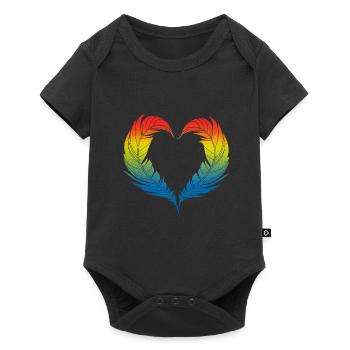 Vogelherz-Design für bunte Vogelfans - Baby Premium Kurzarmbody - Schwarz - Vorne