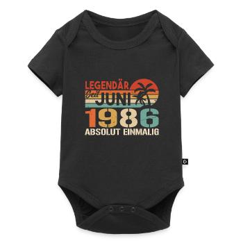 Legendär seit Juni 1986 - Geburtstag 1986 - Baby Premium Kurzarmbody - Schwarz - Vorne