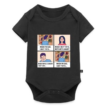 Conception de bandes dessinées pour la fête des pères - Body à manches courtes Premium Bébé - noir - Devant
