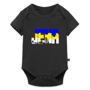 Jena Lettering Blue Yellow White with Skyline - Baby Premium short-sleeve bodysuit - black - Front