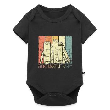 Les livres me rendent heureux - Body à manches courtes Premium Bébé - noir - Devant