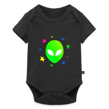 Galaxie étoile tête extraterrestre - Body à manches courtes Premium Bébé - noir - Devant