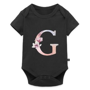 Lettre G - Body à manches courtes Premium Bébé - noir - Devant