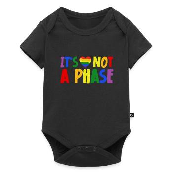 LGBTQIA+ Rainbow Flag Gay Pride It's Not A Phase - Baby Premium Kurzarmbody - Schwarz - Vorne