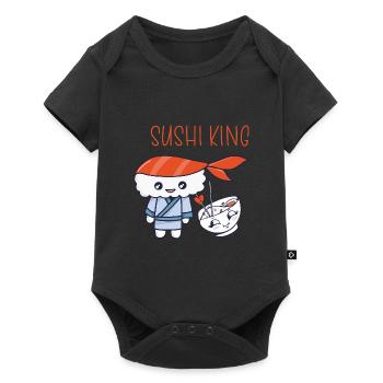 Kawaii Japanese Food Salmon Salmon Sushi Roll - Body à manches courtes Premium Bébé - noir - Devant