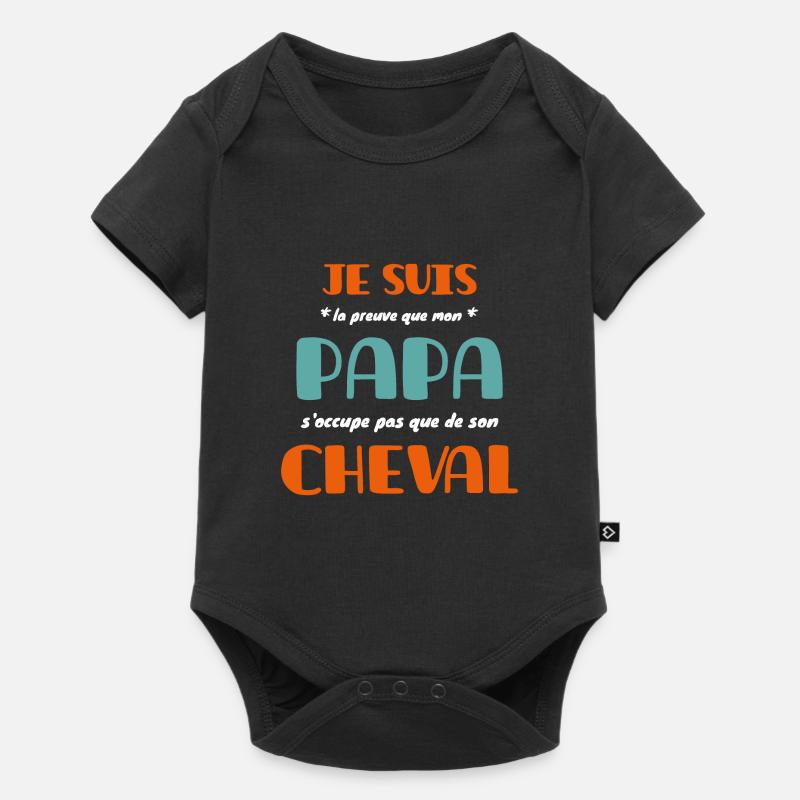 Papa ne s'occupe pas que du cheval - Body à manches courtes Premium Bébé - noir