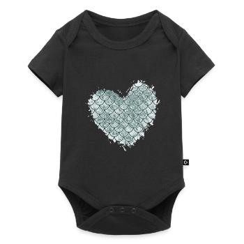 Fischherz-Design für Fisch-Fans - Baby Premium Kurzarmbody - Schwarz - Vorne