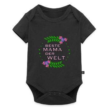 Muttertag beste Mama der Welt - Baby Premium Kurzarmbody - Schwarz - Vorne