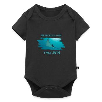 Tauchen Rochen - Baby Premium Kurzarmbody - Schwarz - Vorne
