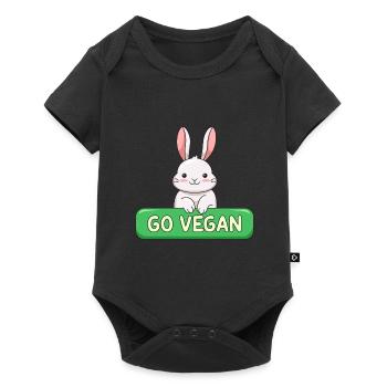 Conception de lapin pour les fiers végétaliens - Body à manches courtes Premium Bébé - noir - Devant