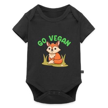 Fox design for proud vegans - Baby Premium short-sleeve bodysuit - black - Front