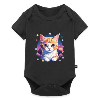 Aventure de chaton étoilé - Body à manches courtes Premium Bébé - noir - Devant