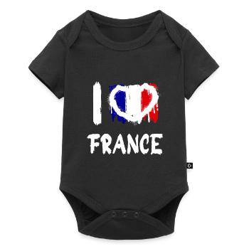 J’aime la France / Ich Liebe Frankreich - Body à manches courtes Premium Bébé - noir - Devant