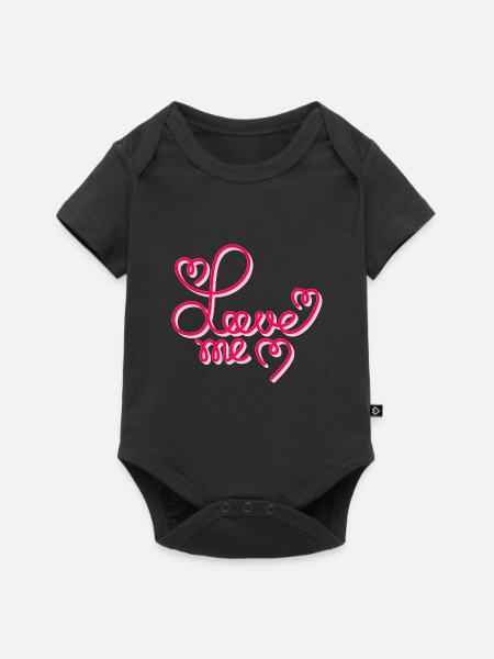 Love ME - Baby Premium Kurzarmbody - Schwarz