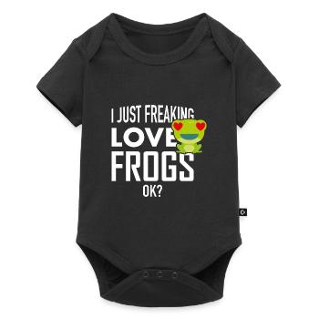 Grenouille J’aime les grenouilles - Body à manches courtes Premium Bébé - noir - Devant