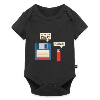 Ich Bin Dein Vater Diskette USB Stick Informatik - Baby Premium Kurzarmbody - Schwarz - Vorne