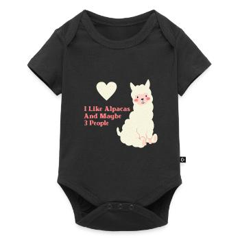 Alpaca - Baby Premium short-sleeve bodysuit - black - Front