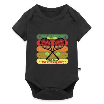 Tennis Tennis Player Tennis Ball Racket - Baby Premium short-sleeve bodysuit - black - Front