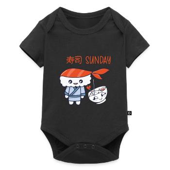 Kawaii Japanese Food Salmon Salmon Sushi Roll - Baby Premium short-sleeve bodysuit - black - Front