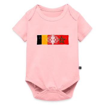 Maroc Belgique Drapeau Marocain ey Belge - Body à manches courtes Premium Bébé - rose - Devant
