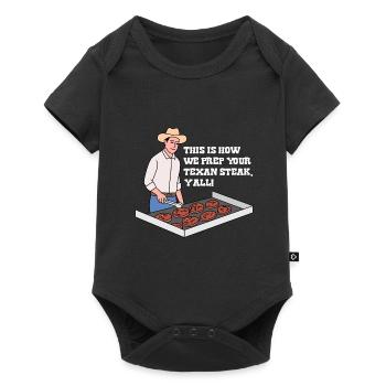Steak in Texas Design für stolze Texaner - Baby Premium Kurzarmbody - Schwarz - Vorne