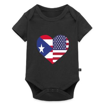 Porto Rico design de drapeau de coeur pour Boricua USA - Body à manches courtes Premium Bébé - noir - Devant