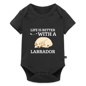 Dog Life is better with a Labrador - Baby Premium short-sleeve bodysuit - black - Front