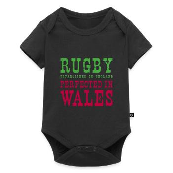 Rugby Perfected In Wales Rugby - Baby Premium Kurzarmbody - Schwarz - Vorne