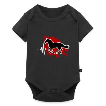 Horse Heart Rate Riding - Baby Premium short-sleeve bodysuit - black - Front