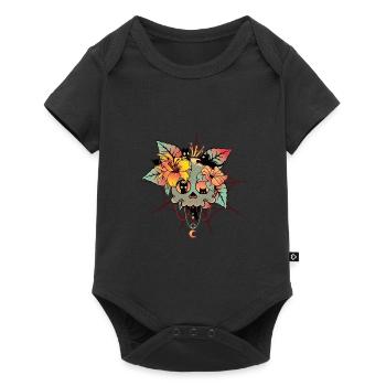 Cats, Skull, Halloween, Cat House, Spider Web - Baby Premium short-sleeve bodysuit - black - Front