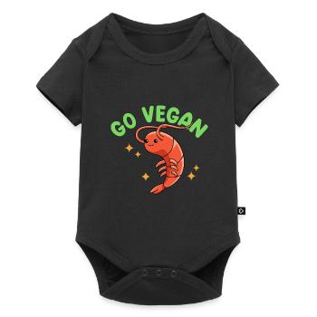 Shrimp design for proud vegans - Baby Premium short-sleeve bodysuit - black - Front