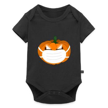 Cadeau de masque de citrouille d’Halloween - Body à manches courtes Premium Bébé - noir - Devant