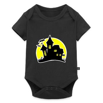 Maison d'Halloween Maison hantée - Body à manches courtes Premium Bébé - noir - Devant