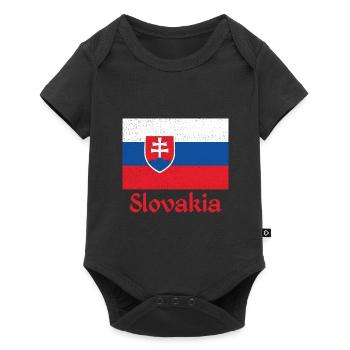 Slovaquie Armoiries Drapeau Europe Slovaque - Body à manches courtes Premium Bébé - noir - Devant