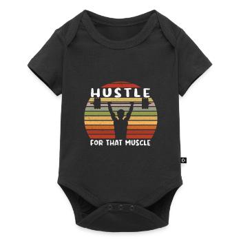 Bodybuilding Weight Training Fitness Muscle Building - Baby Premium short-sleeve bodysuit - black - Front