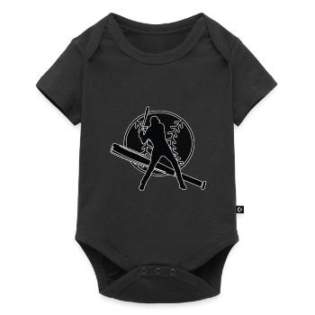 Joueur de baseball Baseball Batteur de batte de baseball - Body à manches courtes Premium Bébé - noir - Devant