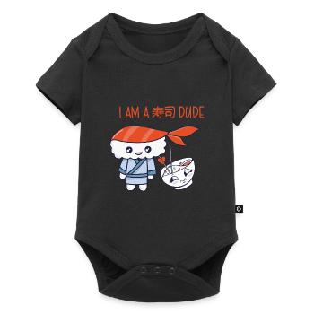Kawaii Japanese Food Salmon Salmon Sushi Roll - Body à manches courtes Premium Bébé - noir - Devant