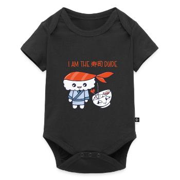 Kawaii Japanese Food Salmon Salmon Sushi Roll - Baby Premium short-sleeve bodysuit - black - Front